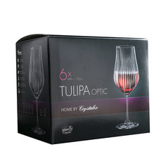 Набор бокалов для вина Тулипа оптик 450 мл 6 шт Bohemia Crystall