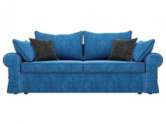 Прямой диван Элис Велюр Голубой\Черный Bravo