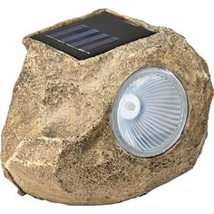 Уличный ландшафтный светильник на солнечной батарее 200621 Камень IP44 серый Без бренда