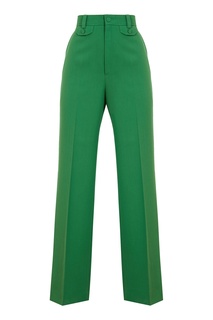 Зеленые брюки-клеш Gucci