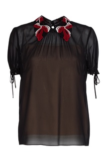 Шелковая блузка с топом Miu Miu