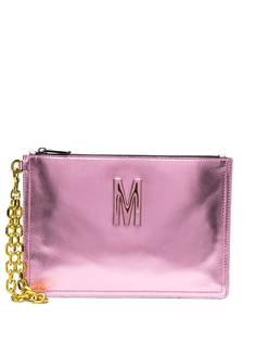 Moschino клатч с эффектом металлик