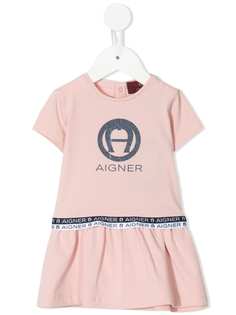 Aigner Kids платье-футболка А-силуэта с логотипом