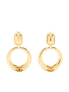 Chanel Pre-Owned серьги-кольца CC