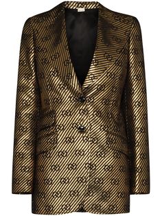 Gucci блейзер с монограммой GG и эффектом металлик