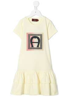 Aigner Kids платье-футболка с ярусным подолом