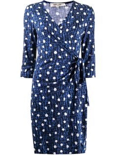 DVF Diane von Furstenberg платье в мелкую точку с запахом