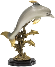 Статуэтка дельфин (glasar) серый 15.0x39.0x32.0 см. ГЛАСАР