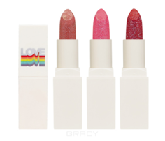 Domix, Матовая помада для губ с частицами блёсток Love Who You Are Crystal Crush Lipstick, 3,3 г (3 оттенка), 3,3 г, 02 Stunning Pink Holika Holika