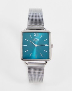 Серебристые наручные часы с квадратным зеленым циферблатом и сетчатым браслетом Limit-Серебристый