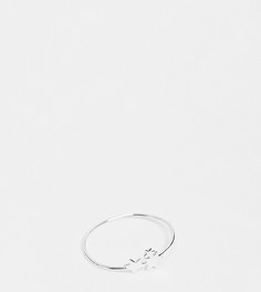 Кольцо из стерлингового серебра со звездным дизайном Kingsley Ryan Curve-Серебристый