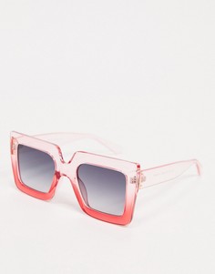 Розовые квадратные солнцезащитные очки с дымчатыми стеклами SVNX-Розовый цвет