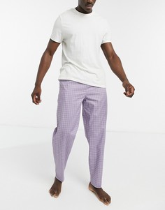 Домашние брюки в фиолетовую клетку ASOS DESIGN-Фиолетовый цвет