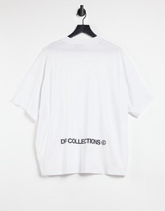 Белая футболка в стиле oversized с текстовым принтом на спине ASOS Dark Future-Белый