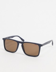 Солнцезащитные очки в квадратной черной оправе HUGO-Черный цвет