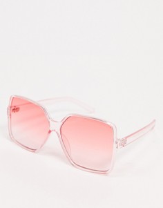 Квадратные солнцезащитные очки в розовой оправе SVNX-Розовый цвет
