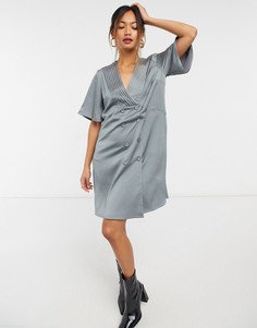 Серое платье-блейзер Elvi-Серый