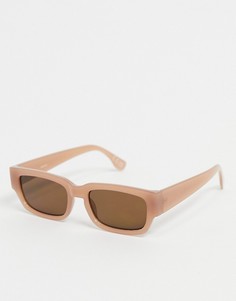Коричневые солнцезащитные очки в квадратной оправе с плоским верхом ASOS DESIGN-Коричневый цвет