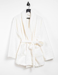 Супермягкий кремовый халат Miss Selfridge-Белый
