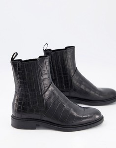 Черные кожаные ботинки челси с крокодиловым принтом Amina от Vagabond-Черный цвет