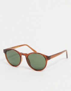 Черные круглые солнцезащитные очки в стиле унисекс A.Kjaerbede Marvin-Коричневый цвет
