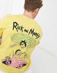 Футболка с принтом с порталом на спине Rick and Morty-Желтый Poetic Brands