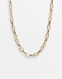 Золотистое ожерелье-цепочка с крупными звеньями Accessorize-Золотистый