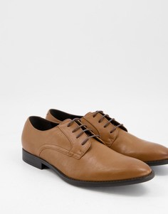 Туфли дерби из светло-коричневой искусственной кожи ASOS DESIGN-Коричневый цвет