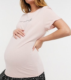 Розовая футболка с надписью Topshop Maternity-Розовый цвет