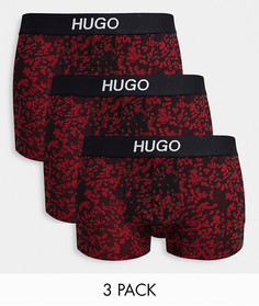 Набор из трех боксеров-брифов красного и черного цвета HUGO Bodywear Brother-Многоцветный