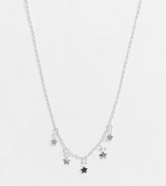 Ожерелье-чокер из стерлингового серебра с подвесками в виде звезд Kingsley Ryan Curve-Серебристый