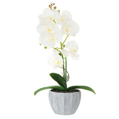 Цветок искусственный Fuzhou Light Орхидея бело-розовая в горшке, 54 см