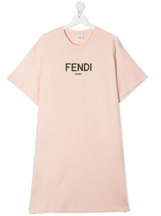 Fendi Kids платье-футболка с логотипом