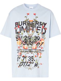 Burberry футболка оверсайз с принтом