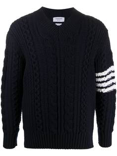 Thom Browne фактурный джемпер с полосками 4-Bar
