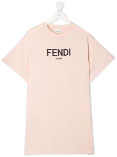 Fendi Kids платье-футболка с логотипом