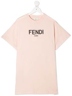 Fendi Kids платье-футболка с логотипом