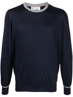 Brunello Cucinelli джемпер с круглым вырезом и контрастной отделкой
