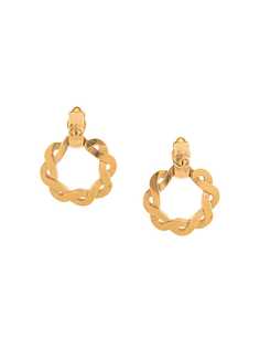 Chanel Pre-Owned витые серьги-кольца 1997-го года с логотипом CC