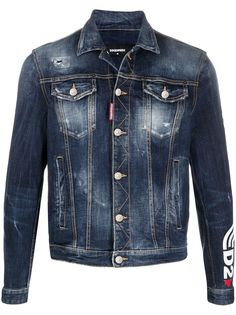 Dsquared2 джинсовая куртка с эффектом потертости