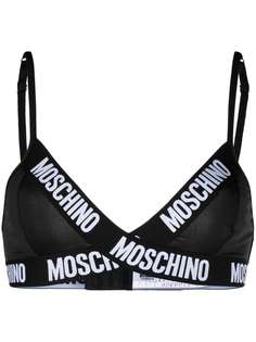 Moschino бюстгальтер с треугольными чашками и логотипом