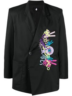 DUOltd двубортный пиджак с вышивкой