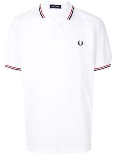 FRED PERRY рубашка поло с отделкой в полоску и логотипом