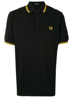 FRED PERRY рубашка поло с отделкой в полоску и логотипом