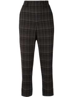 Vince клетчатые брюки с эластичным поясом