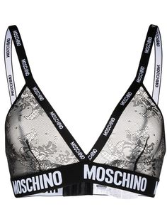 Moschino кружевной бюстгальтер с треугольными чашками