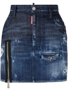 Dsquared2 джинсовая юбка мини на молнии