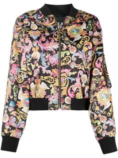Versace Jeans Couture бомбер на молнии с принтом