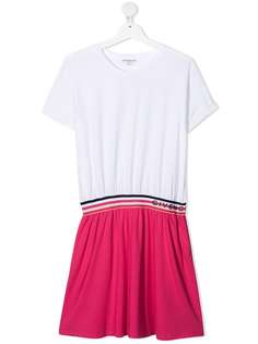 Givenchy Kids платье-футболка в стиле колор-блок с логотипом
