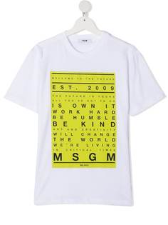 Msgm Kids футболка с надписью